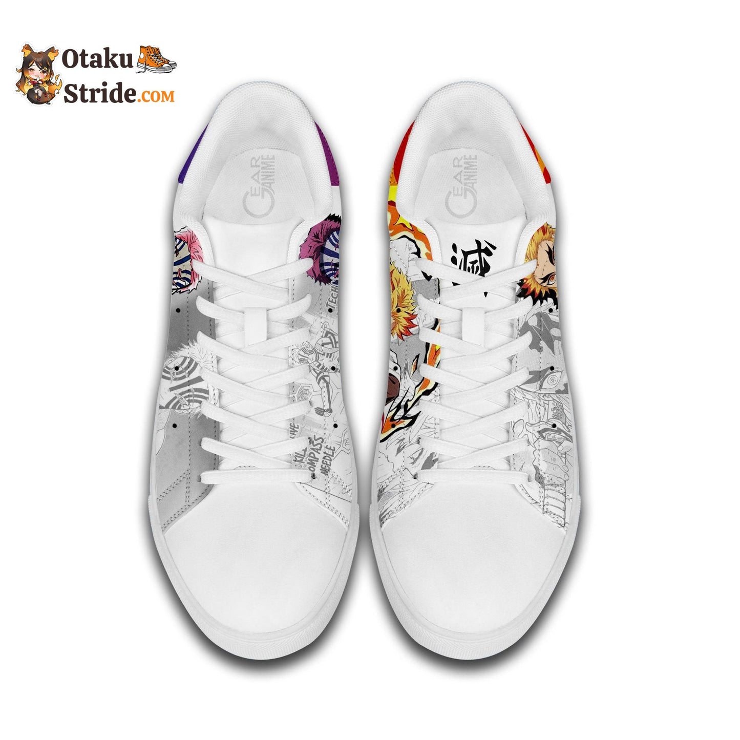 Akaza and Rengoku Skate Sneakers Custom Anime Shoes