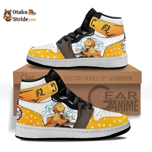 Zenitsu Agatsuma Kids Sneakers Custom Anime Shoes For Kids