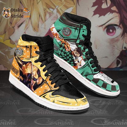 Kamado Tanjro and Zenitsu Agatsuma J1 Sneakers Anime Breathing Form MN22