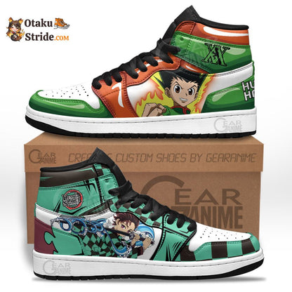 Kamado Tanjro and Gon Freecss J1 Sneakers Anime MN30