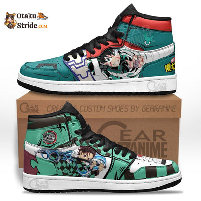 Kamado Tanjro and Izuku Midoriya J1 Sneakers Anime MN30