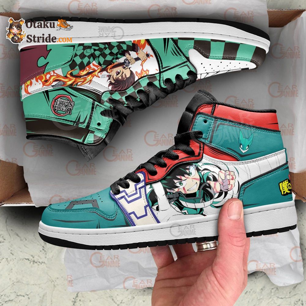 Kamado Tanjro and Izuku Midoriya J1 Sneakers Anime MN30