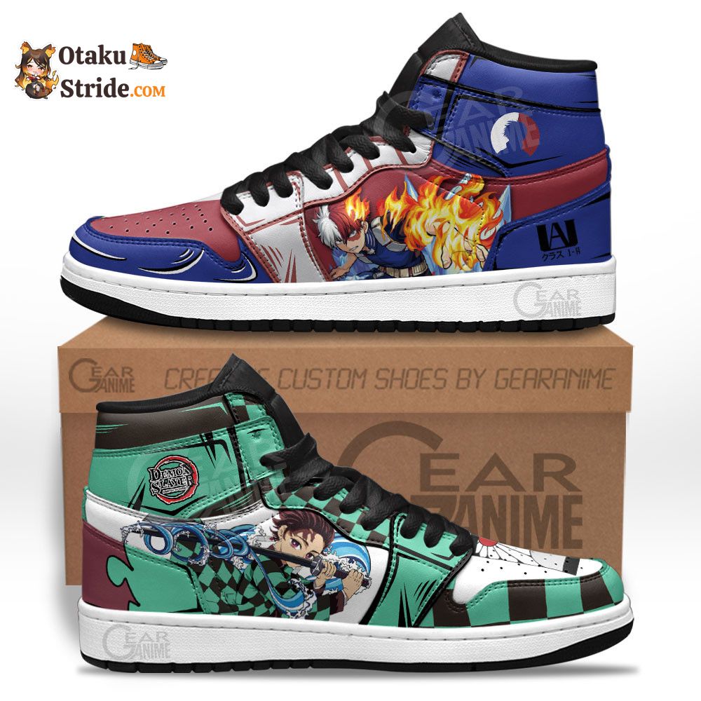 Kamado Tanjro and Shoto Todoroki J1 Sneakers Anime MN30