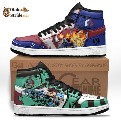 Kamado Tanjro and Shoto Todoroki J1 Sneakers Anime MN30