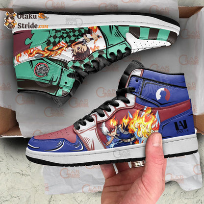 Kamado Tanjro and Shoto Todoroki J1 Sneakers Anime MN30