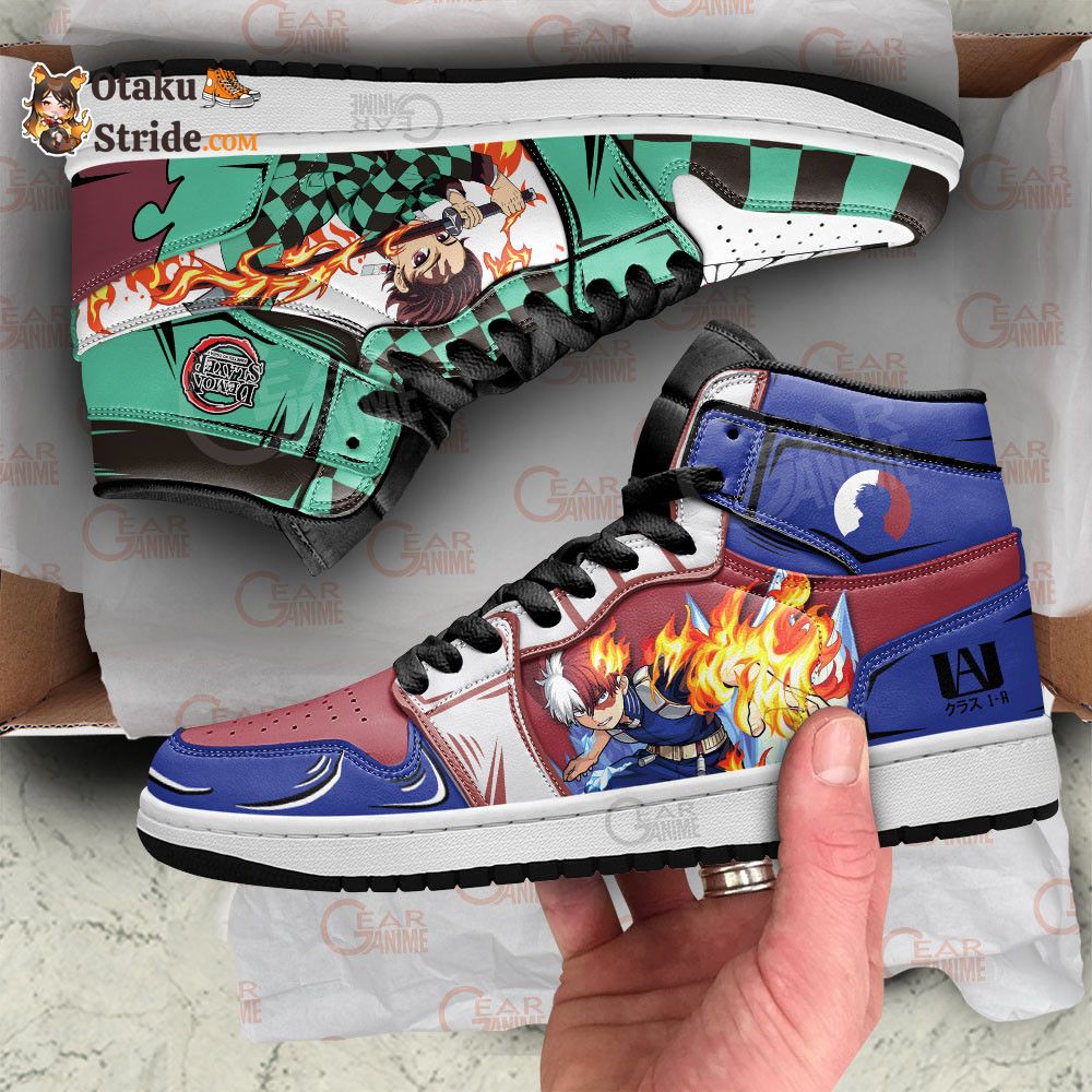 Kamado Tanjro and Shoto Todoroki J1 Sneakers Anime MN30