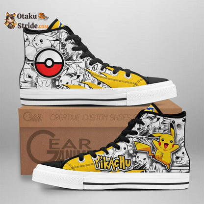 Pikachu High Top Shoes Custom Anime Sneakers Mix Manga