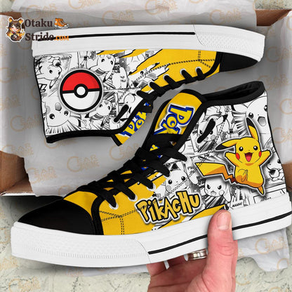 Pikachu High Top Shoes Custom Anime Sneakers Mix Manga