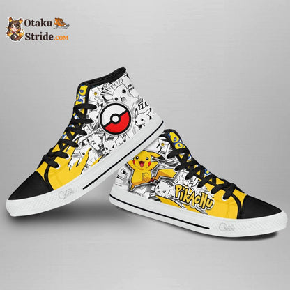 Pikachu High Top Shoes Custom Anime Sneakers Mix Manga