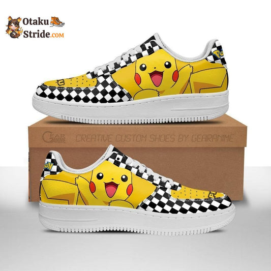 Poke Pikachu Air Sneakers Anime Checkerboard PT07AF