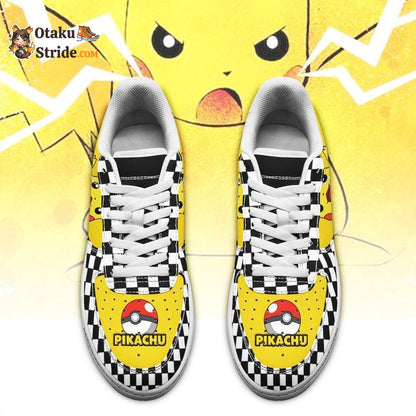 Poke Pikachu Air Sneakers Anime Checkerboard PT07AF