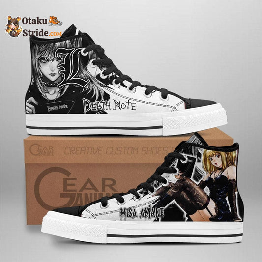 Misa Amane High Top Shoes Custom Dnote Anime Sneakers