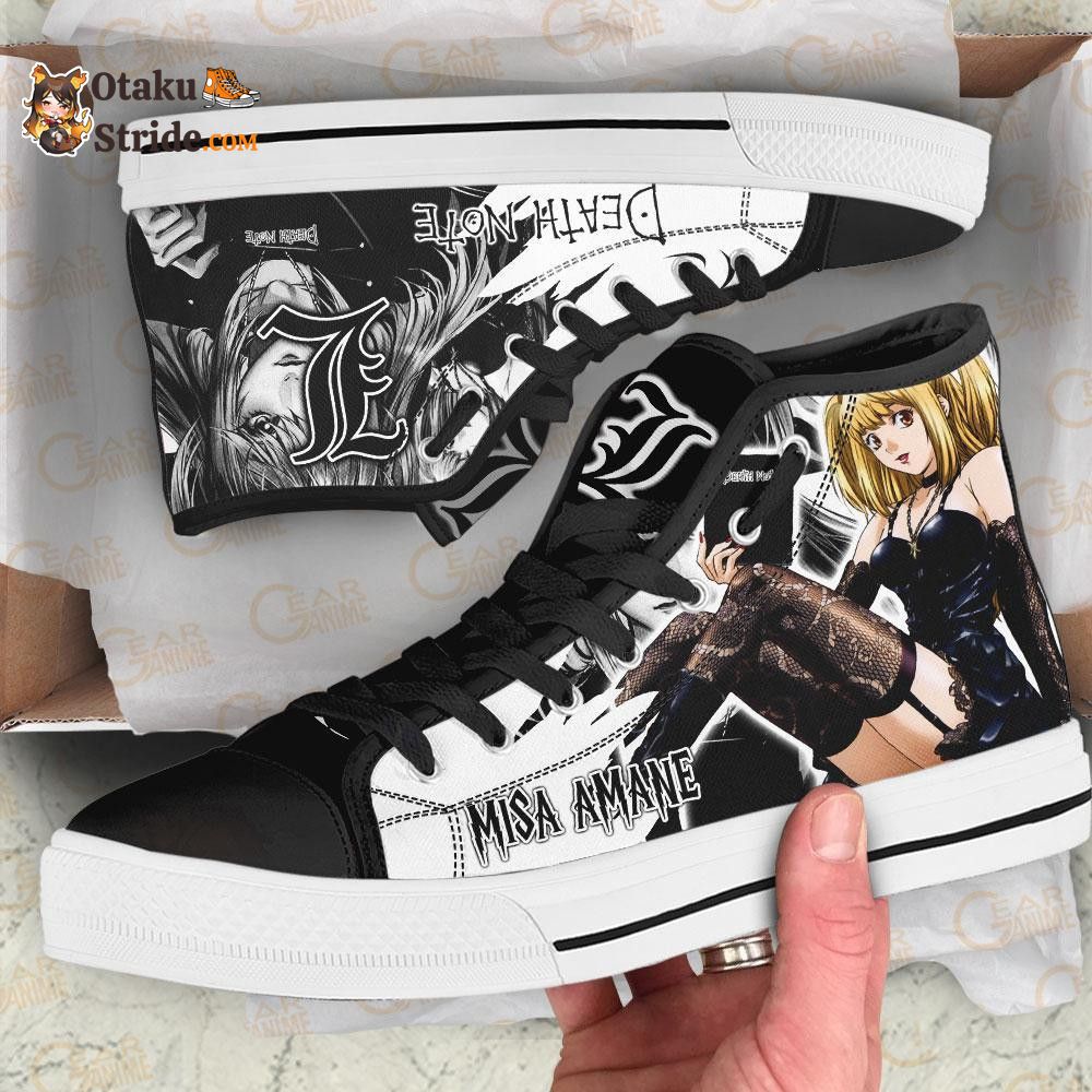 Misa Amane High Top Shoes Custom Dnote Anime Sneakers