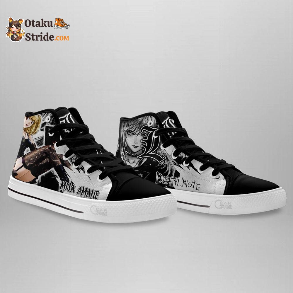 Misa Amane High Top Shoes Custom Dnote Anime Sneakers