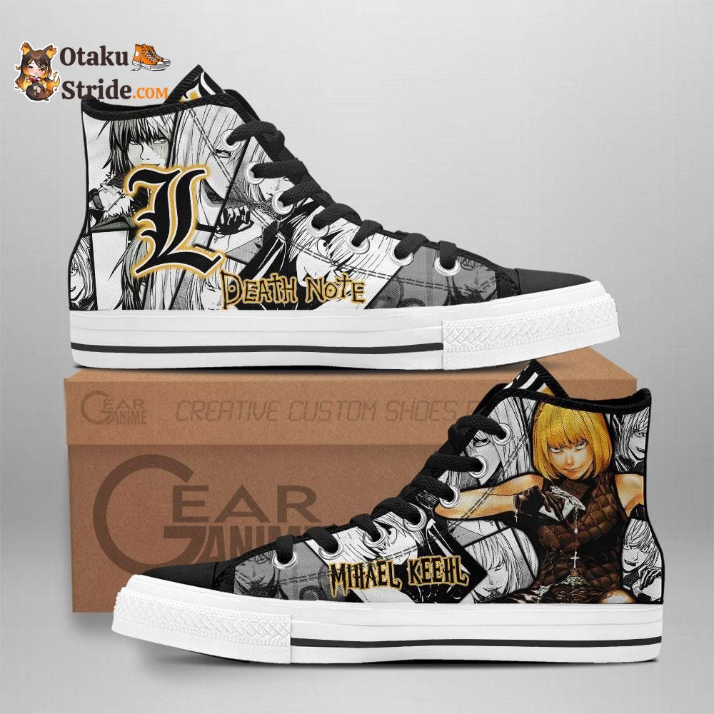 Mihael Keehl Mello High Top Shoes Custom Dnote Anime Sneakers