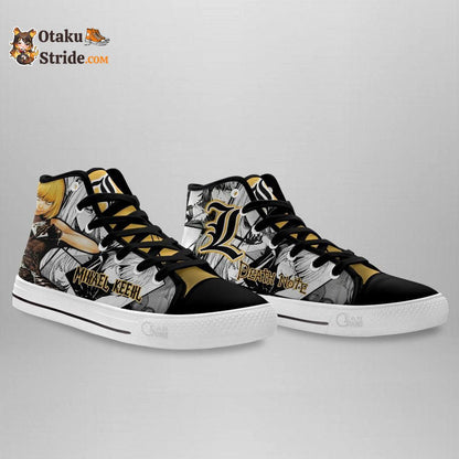 Mihael Keehl Mello High Top Shoes Custom Dnote Anime Sneakers