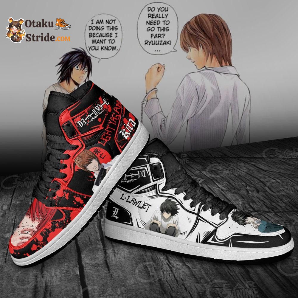 Light Yagami and L Lawliet Sneakers Custom Dnote Anime Shoes