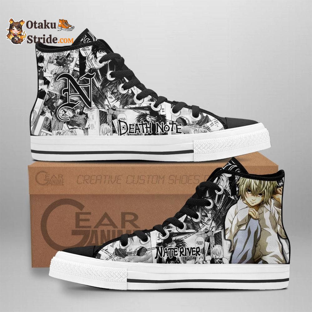 Dnote Nate River High Top Shoes Custom Manga Anime Sneakers