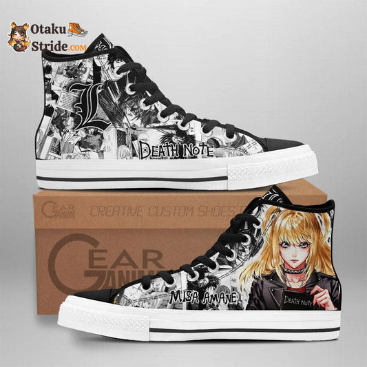 Dnote Misa Amane High Top Shoes Custom Manga Anime Sneakers