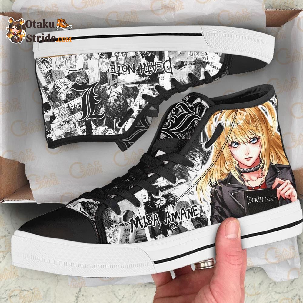 Dnote Misa Amane High Top Shoes Custom Manga Anime Sneakers