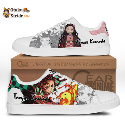 Tanjiro and Nezuko Skate Sneakers Custom Anime Shoes