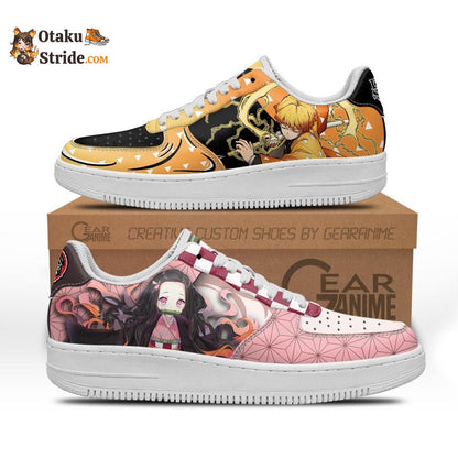 Zenitsu and Nezuko Sneakers Custom Anime Shoes