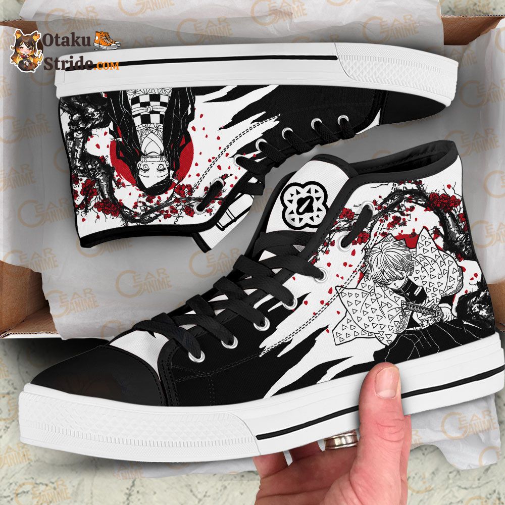 Zenitsu and Nezuko High Top Shoes Custom Anime Sneakers Japan Style