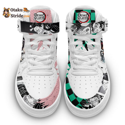 Tanjiro Nezuko Sneakers Air Mid Anime Shoes Mix Manga