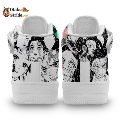 Tanjiro Nezuko Sneakers Air Mid Anime Shoes Mix Manga