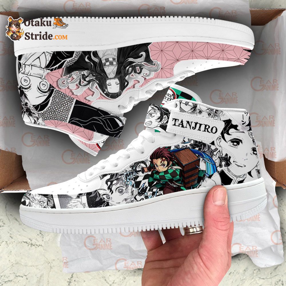 Tanjiro Nezuko Sneakers Air Mid Anime Shoes Mix Manga