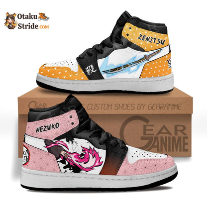 Zenitsu and Nezuko Skills Kids Sneakers Anime Shoes For Kids