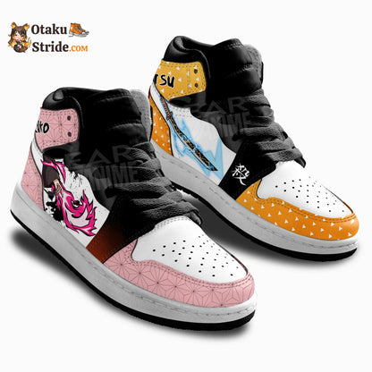 Zenitsu and Nezuko Skills Kids Sneakers Anime Shoes For Kids