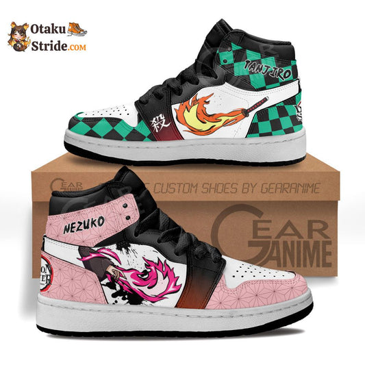 Tanjiro and Nezuko Skills Sneakers Anime Shoes For Kids