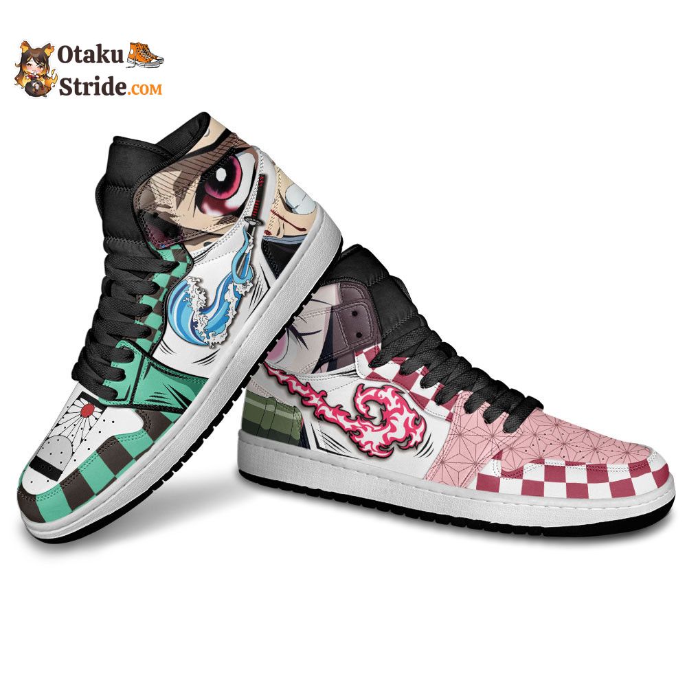 Tanjiro and Nezuko Sneakers Anime Skills & Eyes Shoes