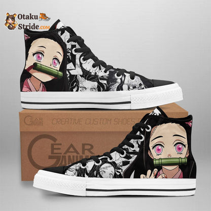 Nezuko High Top Shoes Custom Anime Sneakers Mix Manga