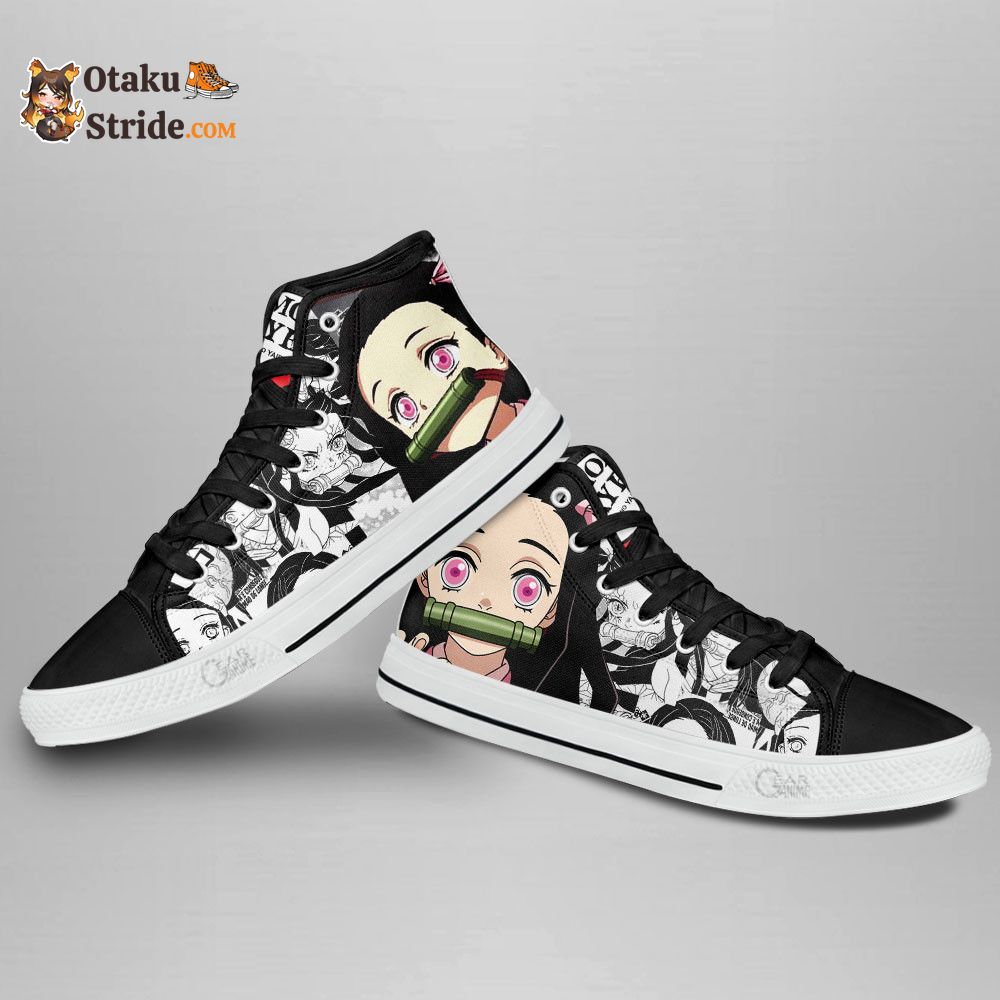 Nezuko High Top Shoes Custom Anime Sneakers Mix Manga