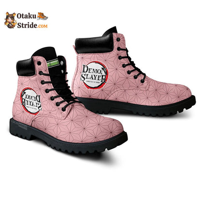 Nezuko Leather Boots Anime Custom Uniform Pattern