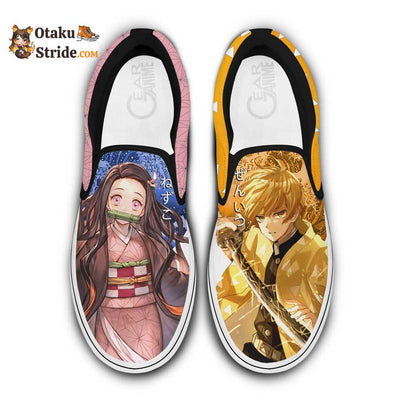 Nezuko Kamado and Zenitsu Agatsuma Slip-On Shoes NTT090