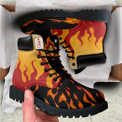 Demon Slayer Shoes Kyojuro Rengoku Boots Anime Shoes Costume Style